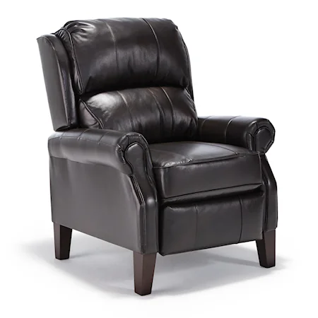 Power Recliner with Rolled Arms and Power Adjustable Headrest