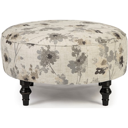 Transitional Round Cocktail Ottoman