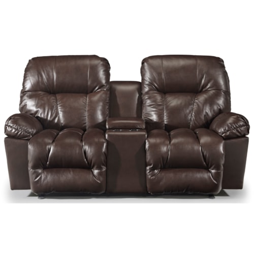 Casual Rocker Recliner Loveseat with Cupholder Storage Console