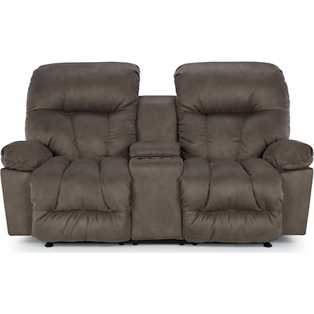 Casual Power Rocker Recliner Loveseat with Cupholder Storage Console