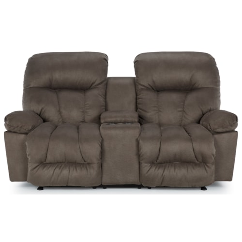 Casual Rocker Recliner Loveseat with Cupholder Storage Console