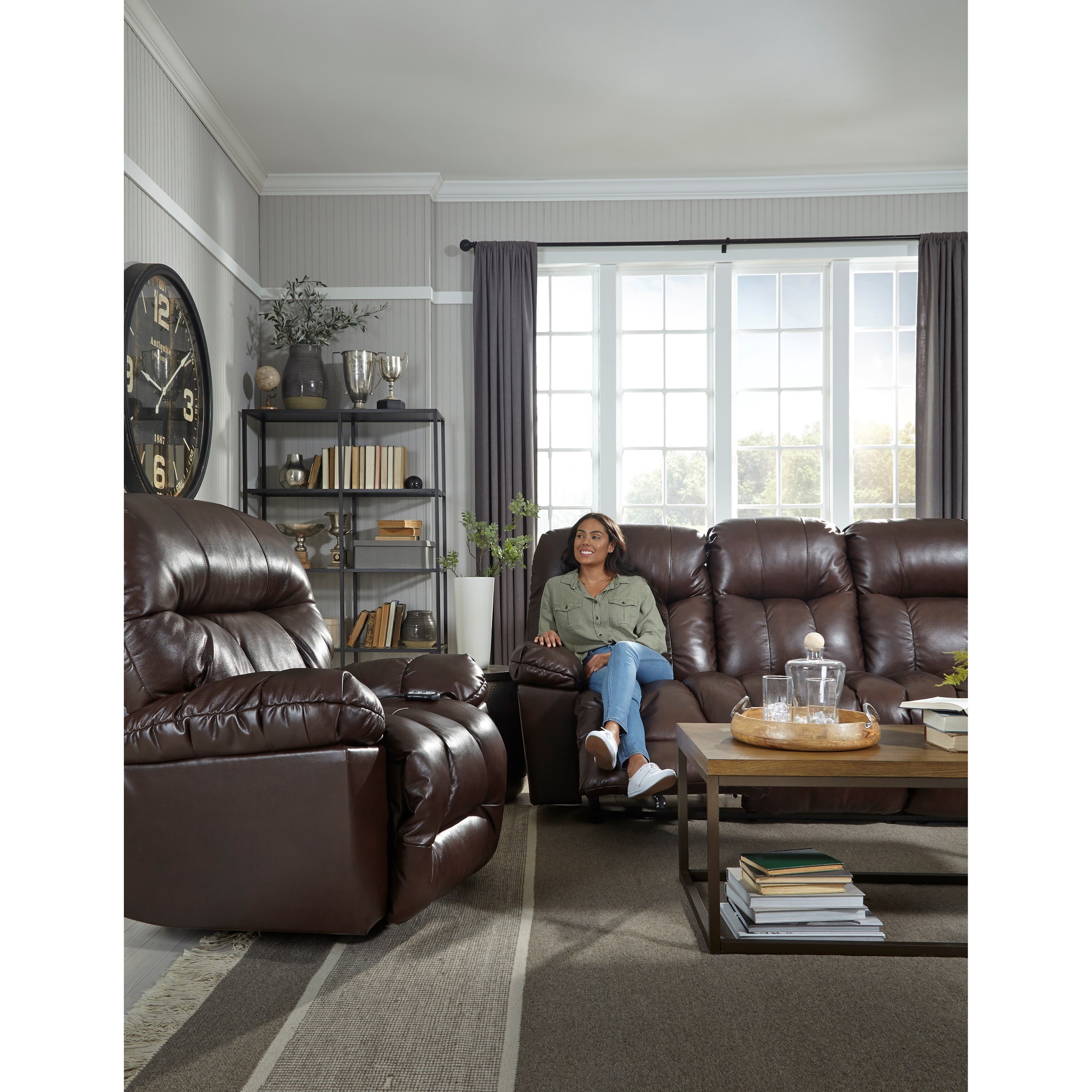 Power Reclining Space Saver Sofa