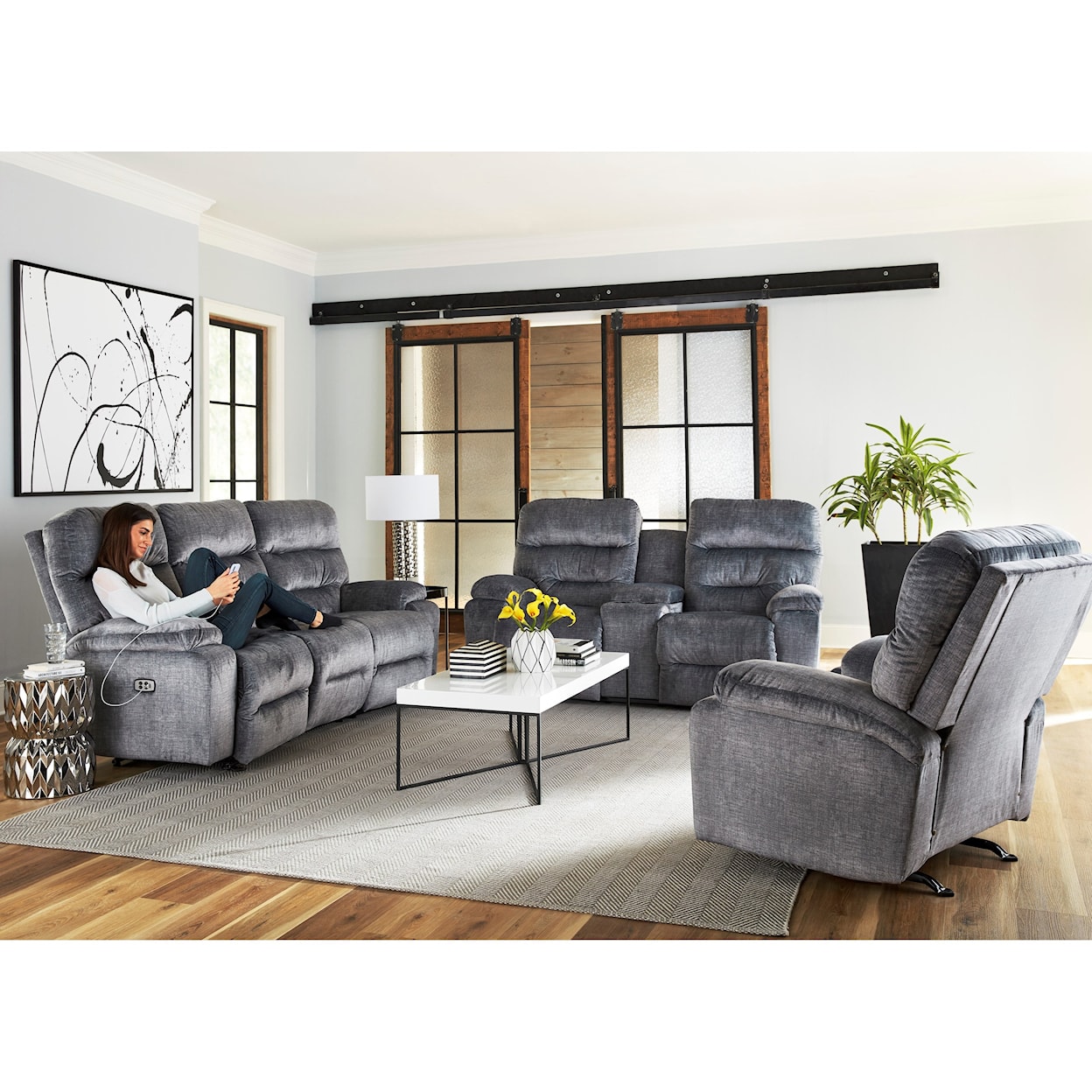 Bravo Furniture Ryson Power Conversation Wall Saver Reclining Sofa