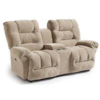 Casual Power Space Saver Reclining Loveseat with Cupholder Console