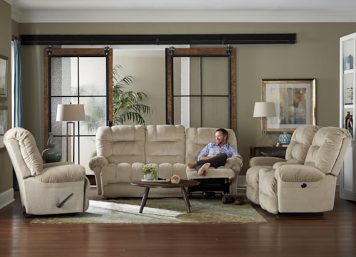 Casual Power Tilt Headrest Space Saver Console Loveseat