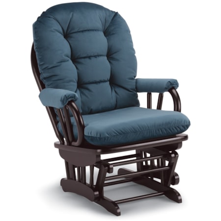 Traditional Glider Rocker with Tufted Cushion