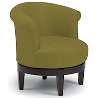 Chic Attica Swivel Chair with Traditional Rolled Chair Back