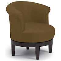 Chic Attica Swivel Chair with Traditional Rolled Chair Back