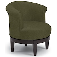 Chic Attica Swivel Chair with Traditional Rolled Chair Back