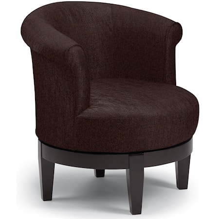 Chic Attica Swivel Chair with Traditional Rolled Chair Back