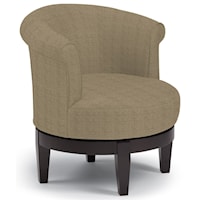 Chic Attica Swivel Chair with Traditional Rolled Chair Back