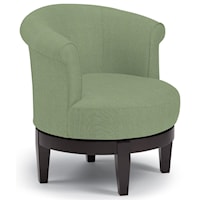 Chic Attica Swivel Chair with Traditional Rolled Chair Back