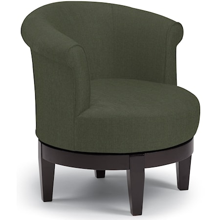 Chic Attica Swivel Chair with Traditional Rolled Chair Back