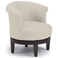 Chic Attica Swivel Chair with Traditional Rolled Chair Back