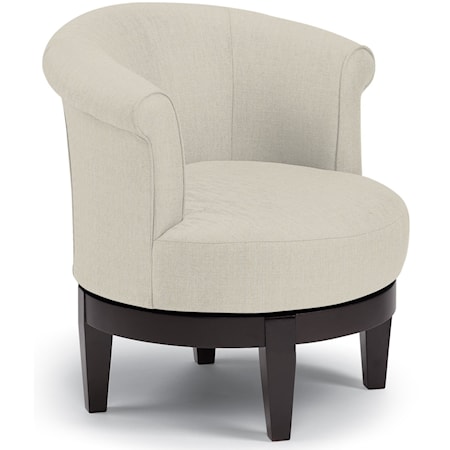 Chic Attica Swivel Chair with Traditional Rolled Chair Back