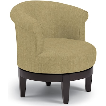 Chic Attica Swivel Chair with Traditional Rolled Chair Back