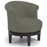 Chic Attica Swivel Chair with Traditional Rolled Chair Back