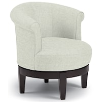 Chic Attica Swivel Chair with Traditional Rolled Chair Back