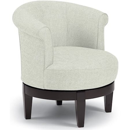 Chic Attica Swivel Chair with Traditional Rolled Chair Back