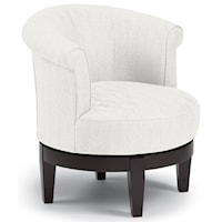 Chic Attica Swivel Chair with Traditional Rolled Chair Back