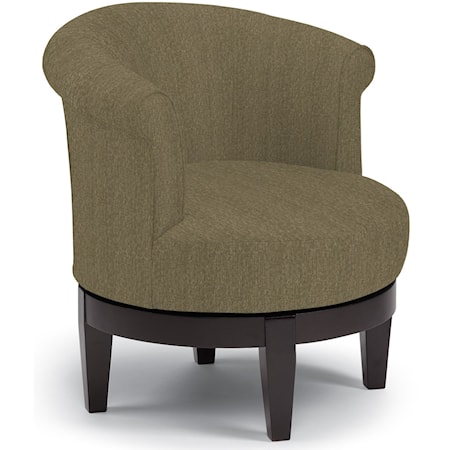 Chic Attica Swivel Chair with Traditional Rolled Chair Back