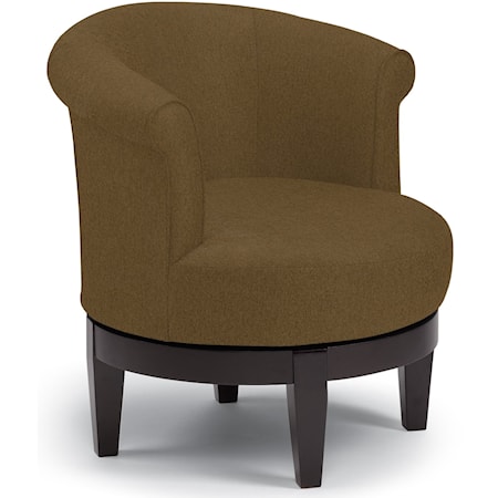 Chic Attica Swivel Chair with Traditional Rolled Chair Back