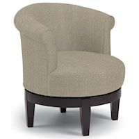 Chic Attica Swivel Chair with Traditional Rolled Chair Back