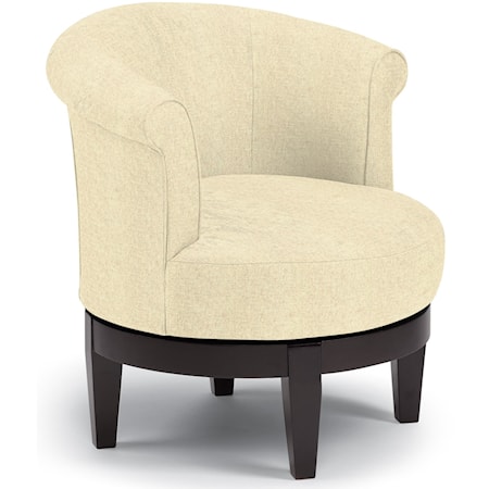 Chic Attica Swivel Chair with Traditional Rolled Chair Back