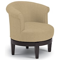 Chic Attica Swivel Chair with Traditional Rolled Chair Back