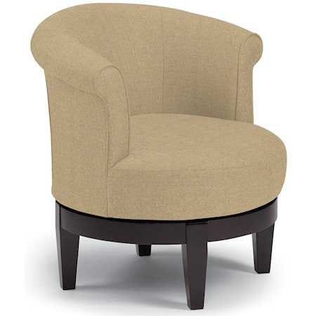 Chic Attica Swivel Chair with Traditional Rolled Chair Back