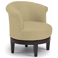 Chic Attica Swivel Chair with Traditional Rolled Chair Back