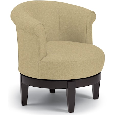 Chic Attica Swivel Chair with Traditional Rolled Chair Back