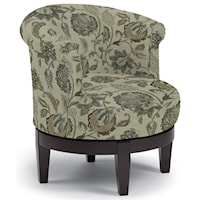 Chic Attica Swivel Chair with Traditional Rolled Chair Back