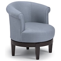 Chic Attica Swivel Chair with Traditional Rolled Chair Back