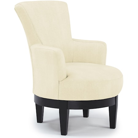 Justine Swivel Chair with Chic, Flared Arms