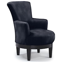 Justine Swivel Chair with Chic, Flared Arms