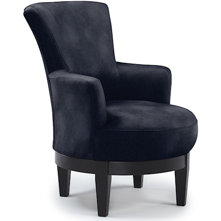 Justine Swivel Chair with Chic, Flared Arms