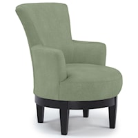 Justine Swivel Chair with Chic, Flared Arms