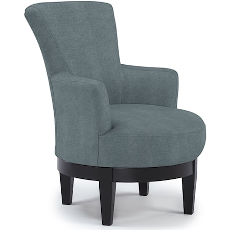 Justine Swivel Chair with Chic, Flared Arms