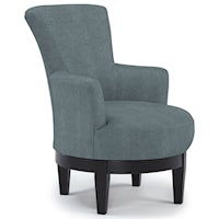 Justine Swivel Chair with Chic, Flared Arms