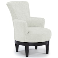 Justine Swivel Chair with Chic, Flared Arms