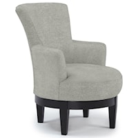 Justine Swivel Chair with Chic, Flared Arms