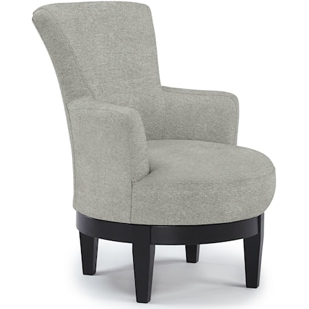 Justine Swivel Chair with Chic, Flared Arms