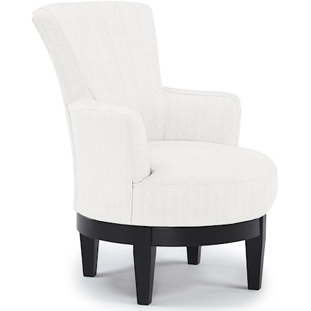 Justine Swivel Chair with Chic, Flared Arms