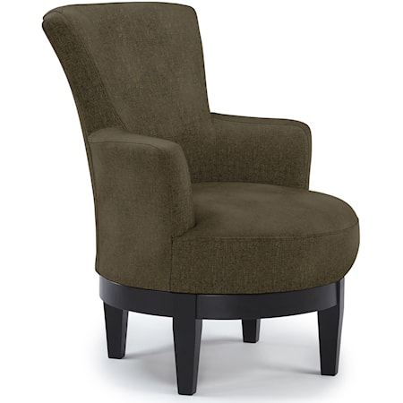 Justine Swivel Chair with Chic, Flared Arms