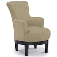 Justine Swivel Chair with Chic, Flared Arms