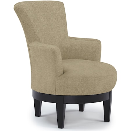 Justine Swivel Chair with Chic, Flared Arms