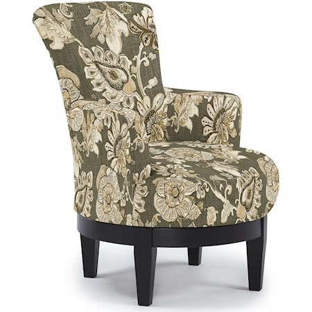 Justine Swivel Chair with Chic, Flared Arms