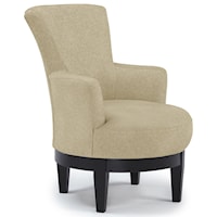 Justine Swivel Chair with Chic, Flared Arms