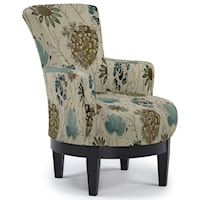 Justine Swivel Chair with Chic, Flared Arms